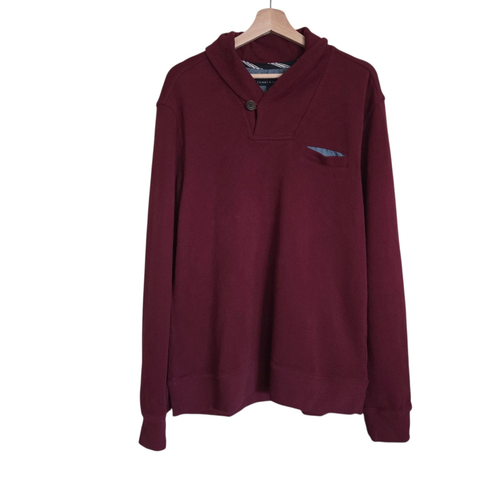 Tommy Hilfiger | Shawl Collar Soft Red Sweater